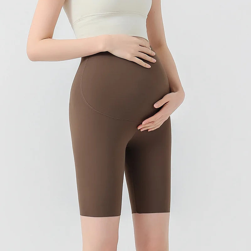 M-2XL Black/ Brown /Gray Color Women's Spring Summer High Waist Maternity Shorts Shark Pattern Sports Yoga Underwear for Pregnant Women