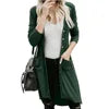 8 Colors S-2XL Women's Top Quality Long Sweater Cardigan Pocket Knitting V-Neck Winter Warm Outerwear Sweater With Pockets  Long Jackets Ladies Casual Clothing Supplies