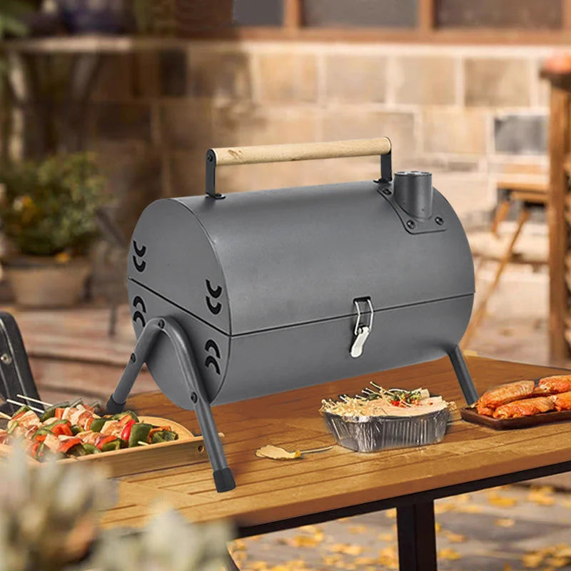 NEW Set 17 PCS Portable Mini Folding Iron Charcoal Grill + 2 Nets + Frying Pan + 13 Accessories Multi-Tool for Outdoor BBQ Cooking Picnics Garden Parties Camping Grill Barbeque & Trips Cookware Supplies