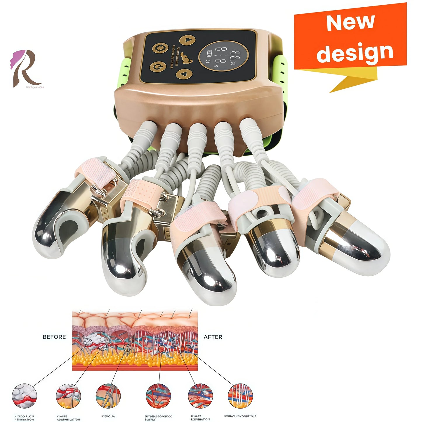NEW Technology Portable Gravitational Diamond Finger Massager DC5V Lithium Battery Wireless Facial Neck Massage Skin Tightening Anti-Wrinkle Anti-Aging Rejuvenation System Machine Women Skin Care Supplies