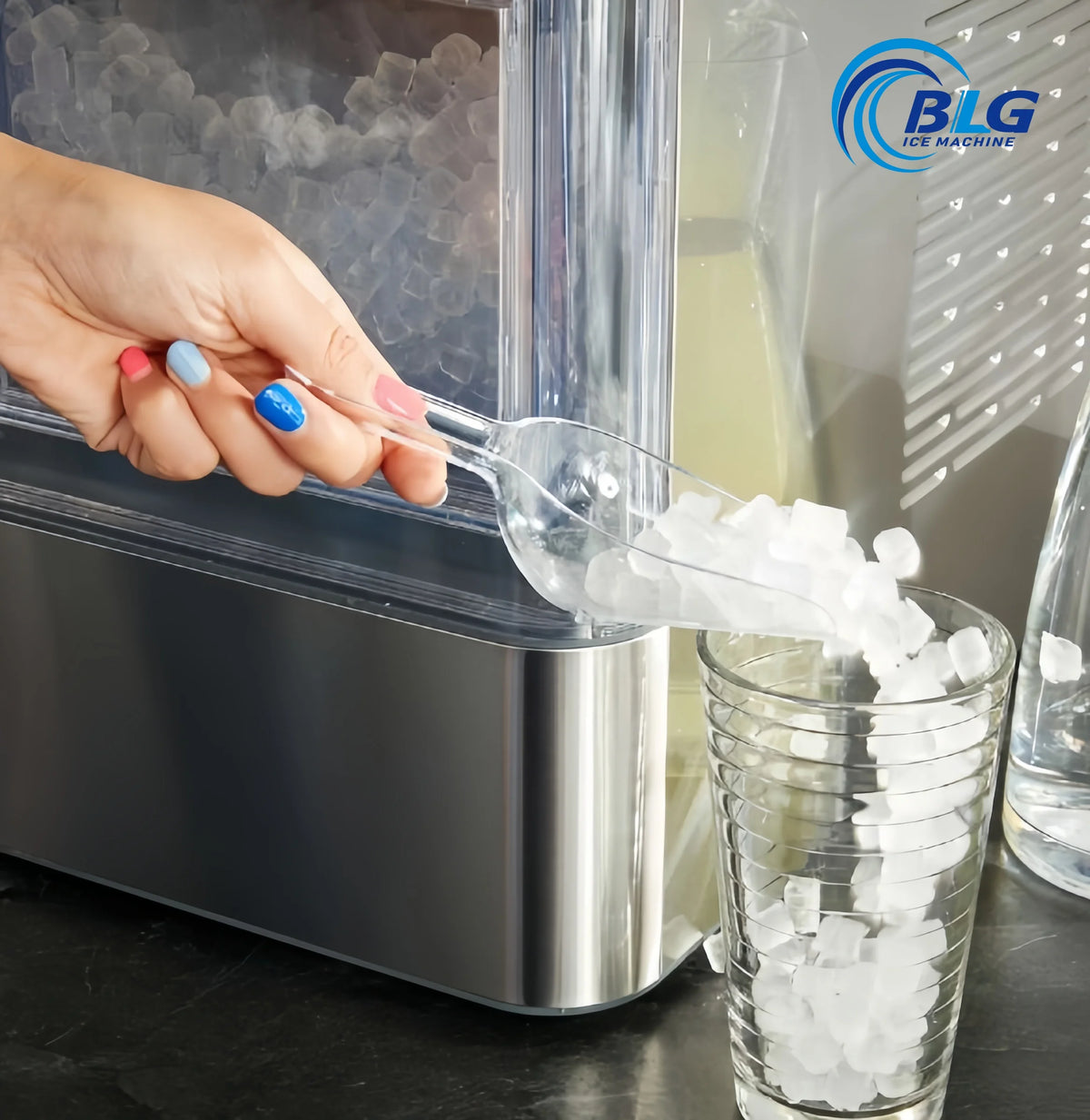 Chewable Ice Maker Air Cooling  Stainless Steel, Low Energy Consumption, for Home Office Hotels Restaurants  University Cafeterias Drinkware Accessories , Apply for Bulk Discount Barware Supplies