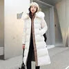 2025 Winter New Down Cotton Jacket Women's X-Long Faux Fur Collar Padded Jacket Thick Loose Large Size Jacket