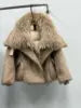 TikTok Most Popular 15 Colors Top Quality Unique Winter Luxurious Cashmere Loose Puffer Bomber Jacket Goose Down Jacket with Natural Red Silver Fox Fur Coat Girls Outerwear Jackets Women Winter Apparel Supplies