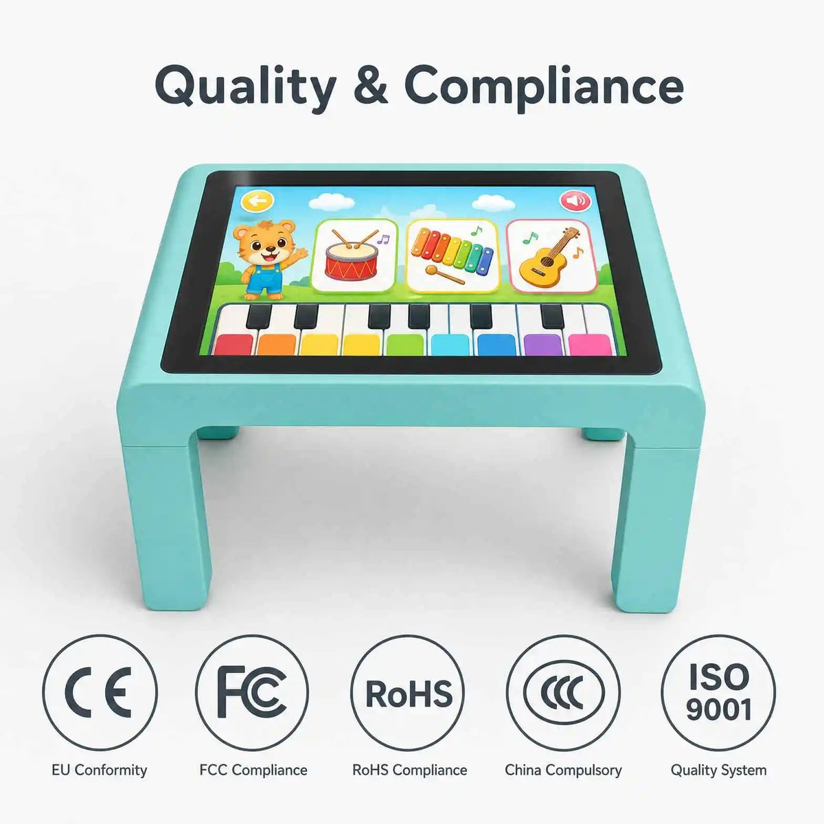 55* Inch Android Waterproof LED Tube Kids Interactive Touch Screen Game Table Home School Educational Learning Table Screen