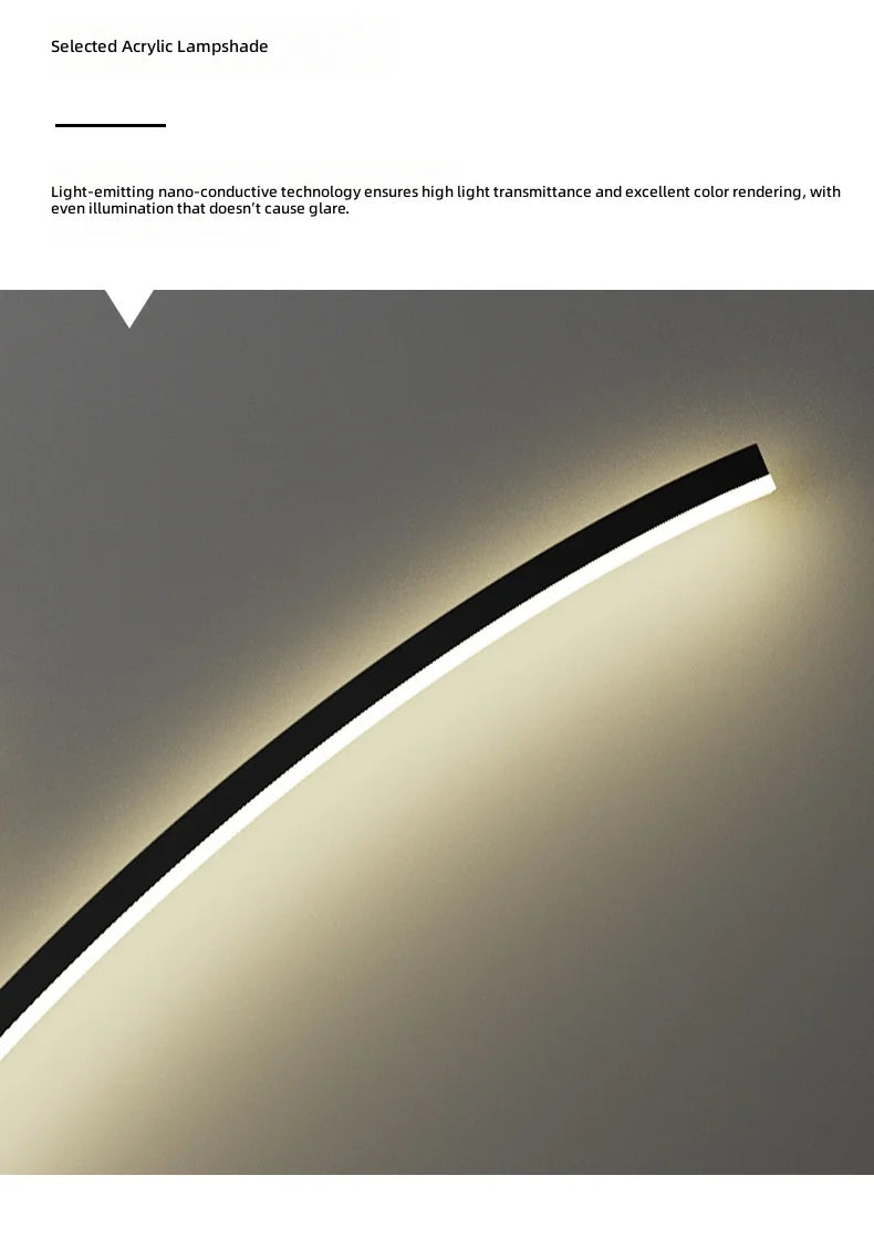 Modern Minimalist Linear Wall Sconce Luxury Long LED Wall Lamp Bedroom Bedside TV Background Wall Corridor Decor Wall Light