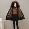 NEW Arrivals 10 Colors M-3XL Chic Winter Ladies Coat Warm Long Waterproof with Faux Fur Liner and Fur Collar Snow Outerwear Jackets Women Winter Fashion Apparel Supplies