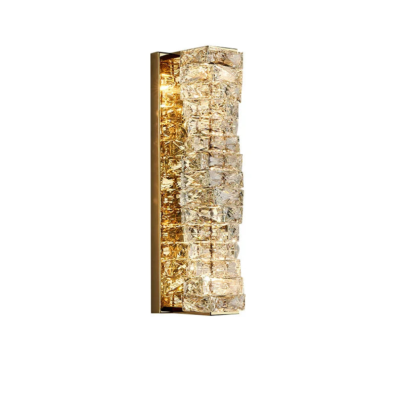 Villa Home  Luxury Stainless Steel K9 Crystal Wall Lamp Modern Bedroom Bedside LED Bracket Light Creative Staircase Corridor Wall Fitting Home Lighting Supplies