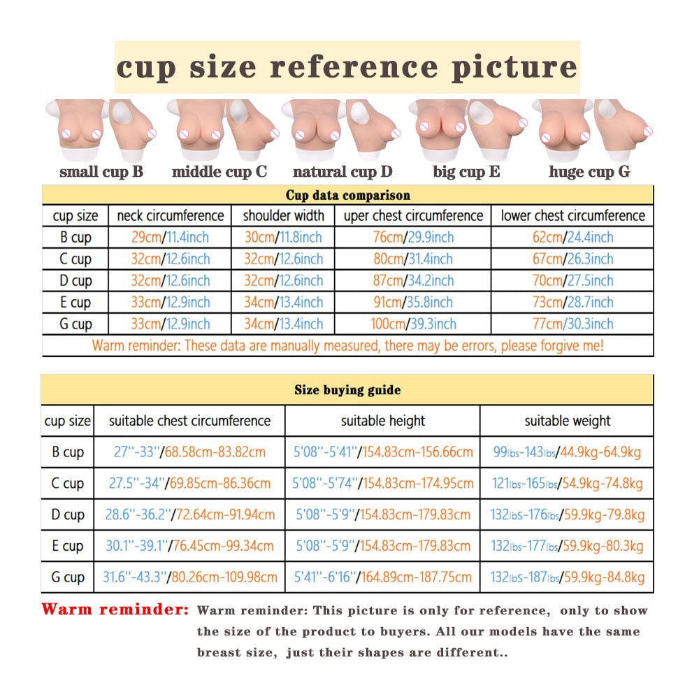 BCDEG Cup Silicone Breast Forms Artificial Fake Boobs Plate Bodysuit For Crossdresser Cosplay Transvestite Shemale Transgender