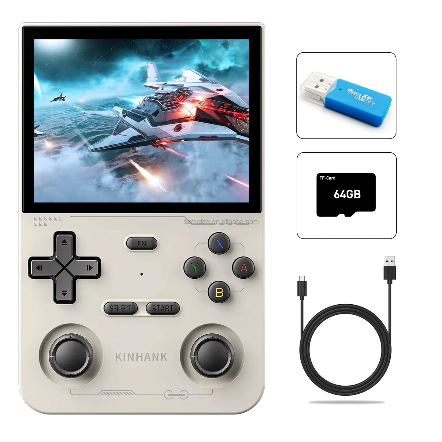K36 Handheld Game Consoles 3.5 Inch IPS Screen Pocket Game Player Linux System RK3326 64GB Support WI-FI 40 Simulators Console