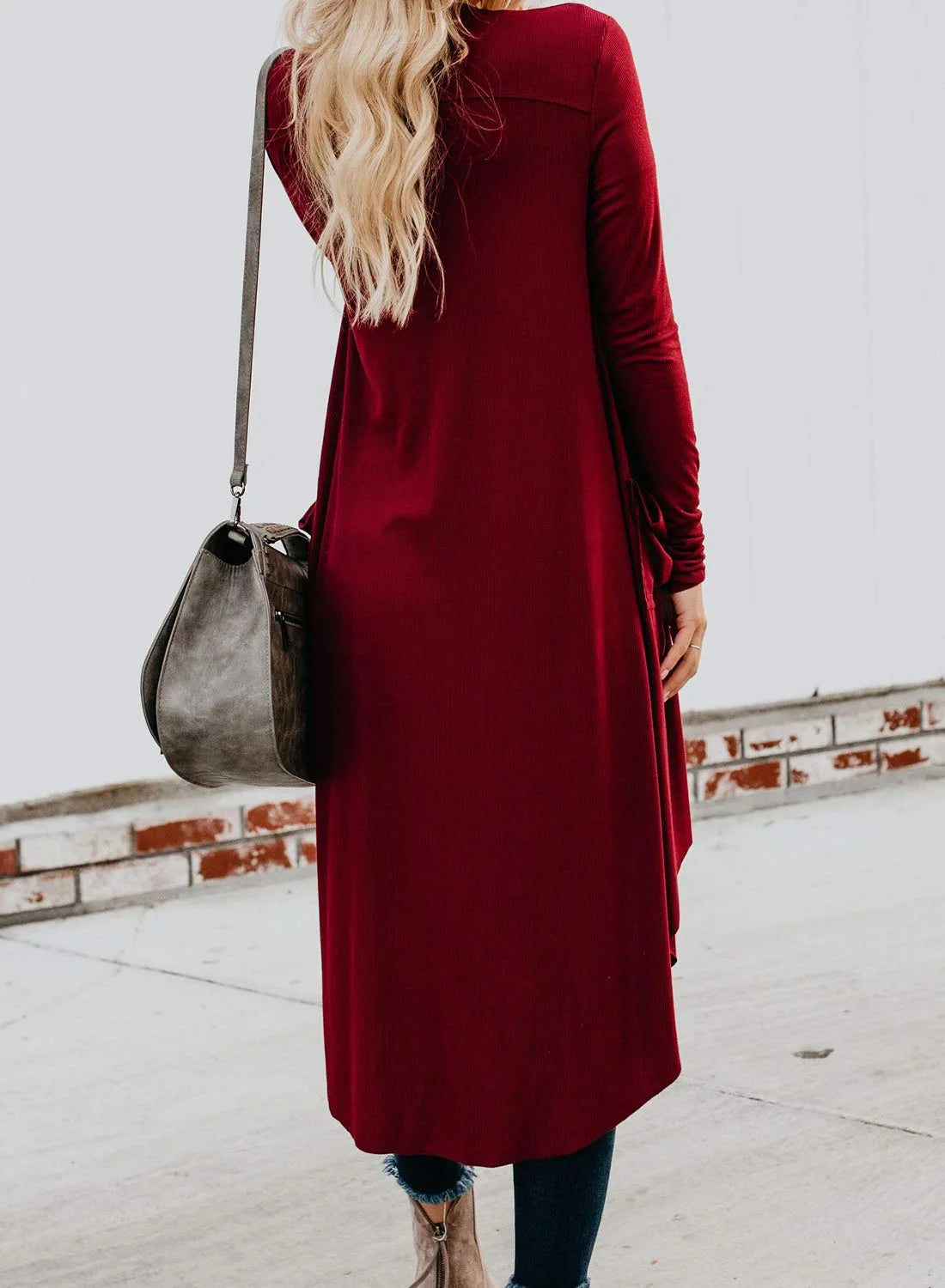 8 Colors S-2XL Women's Top Quality Long Sweater Cardigan Pocket Knitting V-Neck Winter Warm Outerwear Sweater With Pockets  Long Jackets Ladies Casual Clothing Supplies
