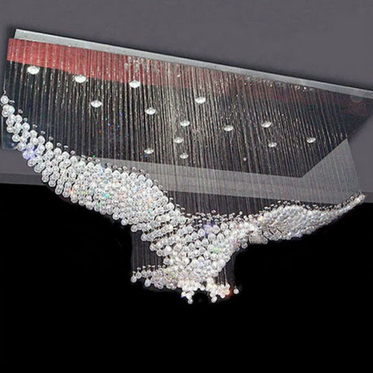 HOT SALE Home Villa Living Room Staircase Luxury Eagle Tassel K9 Crystal Chandelier  for Hotel Villa Simple Banquet Hall Pendant Lamps Art Decoration Lights Led Lamps Home Lighting Supplies
