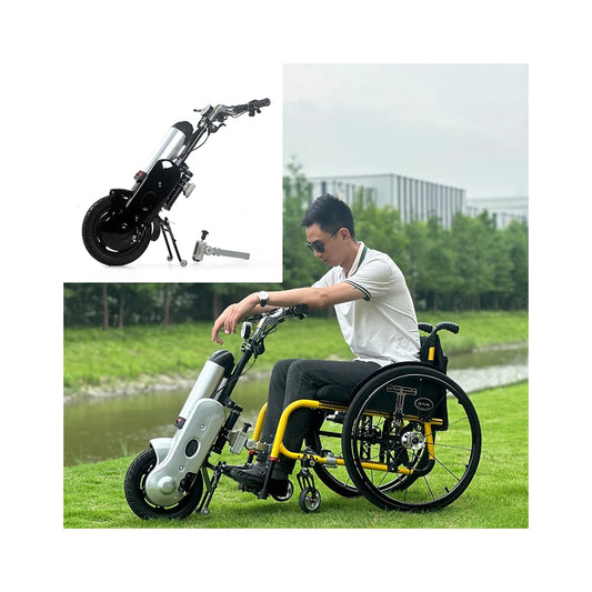 5 Colors 12 Inch Electric Wheelchair Front Wheel Conversion Kit Electric Wheelchair Tractor Attachment Motor 400W R00Q1 Disabled Paralyzed People Mobility Rollator Walker Accessories Health Care Supplies