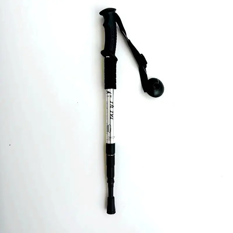 50-110cm Outdoor Climbing Mountaineering Iced Snow Hiking Shock-Absorbing High-Strength Ultra-Light Aluminum Alloy Four-Section Trekking Poles Plastic Modern Curved/Straight Handle Winter Sports Accessories