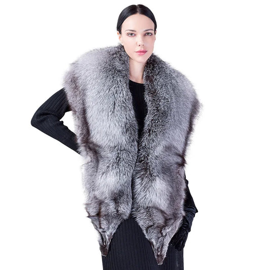12 Colors & Types Soft and Fluffy Winter Women and Men Real Red Silver Fox & Raccoon Fur Scarf Luxury Fur Collar Shawls  Ladies Luxury Apparel Accessories