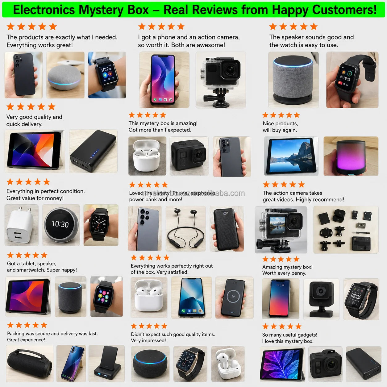5-10 Electronic Products or Accessories Mystery Box Mobile Phone Mobile Electronics Box Tablet Portable Projector Smart Watch for New Sellers and Gamers Gifts Electronic Supplies