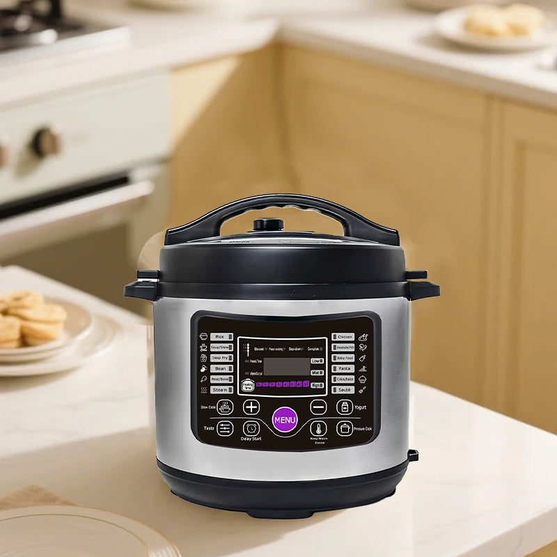 5L Large Capacity Electric Multi Cooker Stainless Steel Aluminum Inner Pot 13-in-1 Smart Automatic Cooker Digital Screen Display Electric Household Appliances Cooking Tools