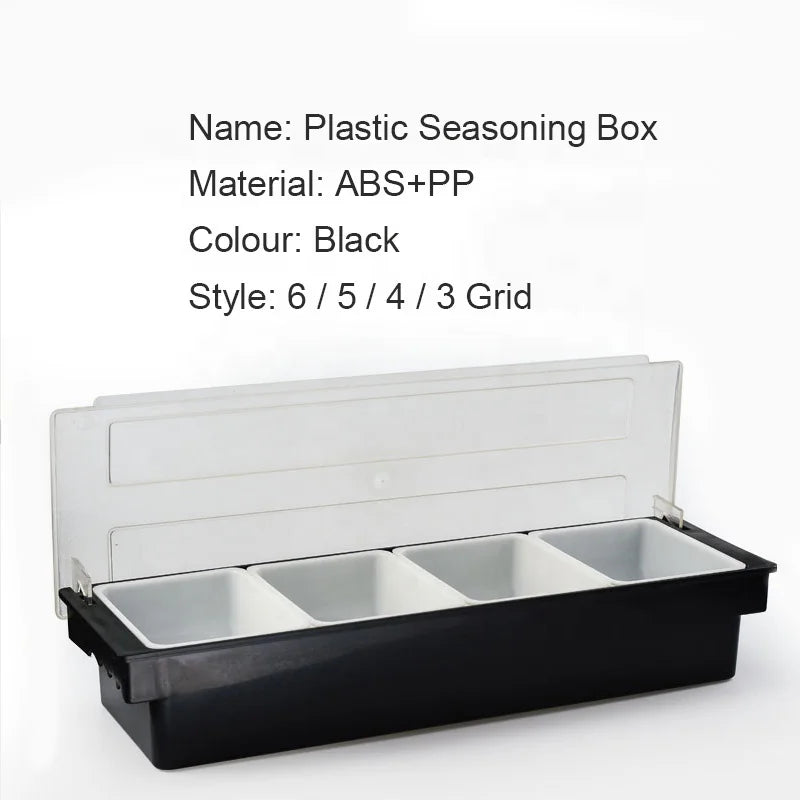 ABS Plastic 3/4/5/6 Section Pizza Ingredients Preparation Organizer Box Fruits Cheese Sauce Box Pizza Making Storage Tool Accessories Cooking Kitchenware Supplies