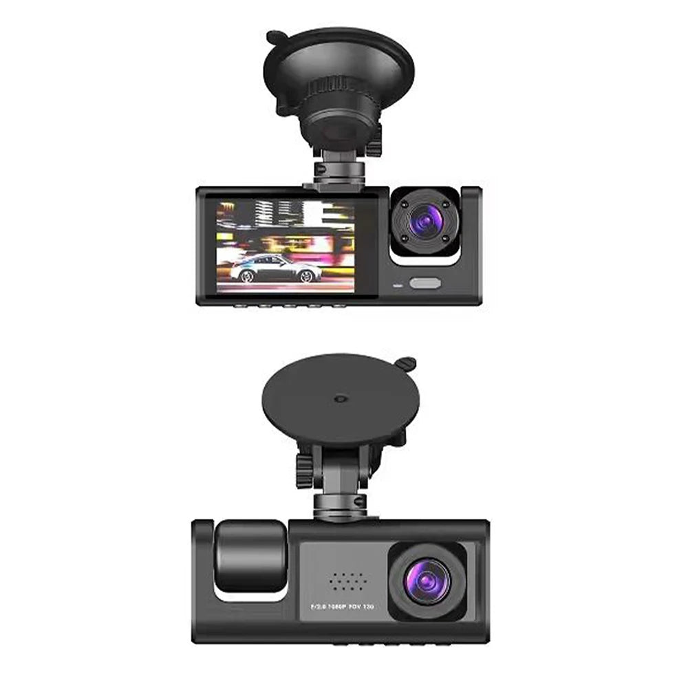 NEW Arrivals 3 Lens Dash Cam Car Dashboard Camera Recorder 1080P Vehicle Black Box DVR Hidden Dash Cam Camara De Auto Dash Cam 3 Channel Automobile Security System Safety Supplies
