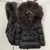 BEST PRICE 15 Colors European High End Winter Hoodie Warm Midi Length Large Real Natural Silver Red Fox Fur Thick Bubble Coats Down Coat Snow Outerwear Parkas Jackets Women Winter Apparel Supplies