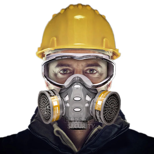 NEW Set  Anti-Volcanic Ash New Gas Respirator Safety with Glasses Dust Mask Self Dual Filtering  For Spraying Painting Polishing Work Safety