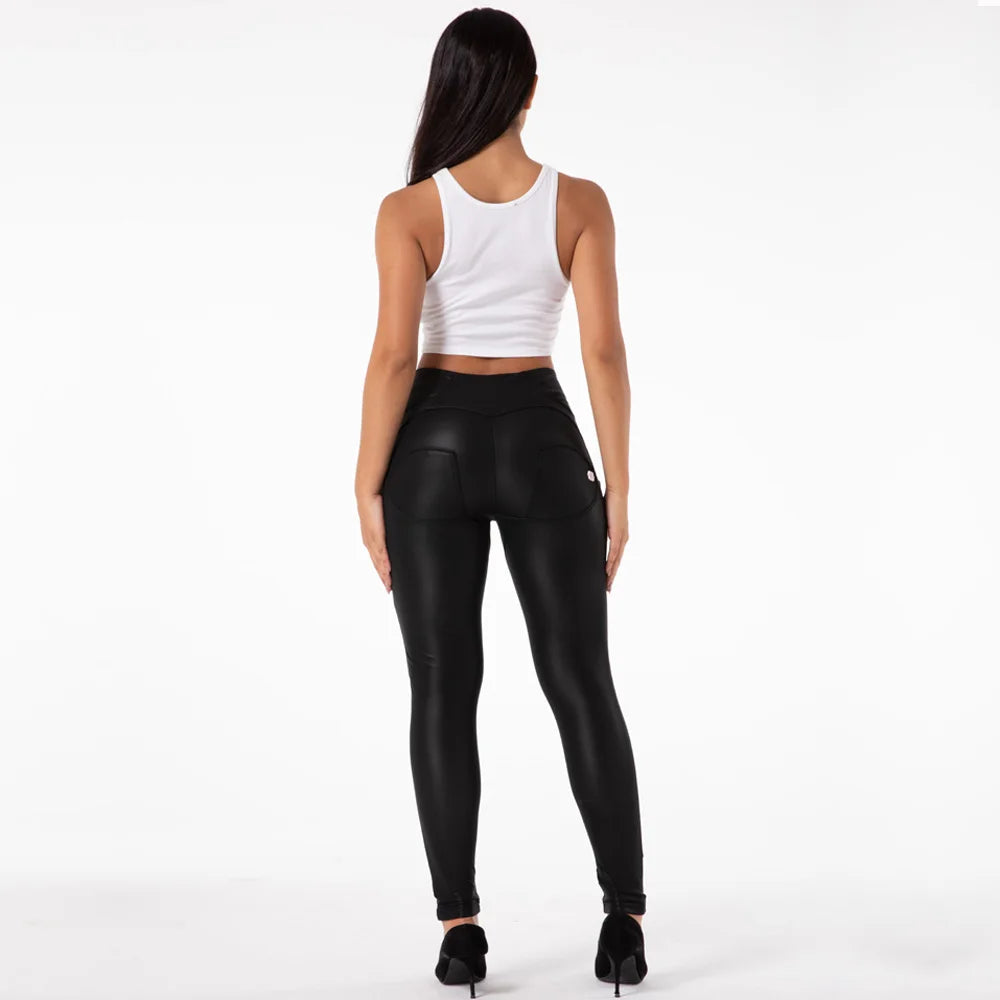 High Quality XXS - 3XL  Vegan Leather Trousers Women Ladies Bum Lift Up Pencil Pants Black High Waisted Matte Leather Pants Streetwear Night Clubwear Trouser Female Girls Luxury Fashion Clothing Supplies