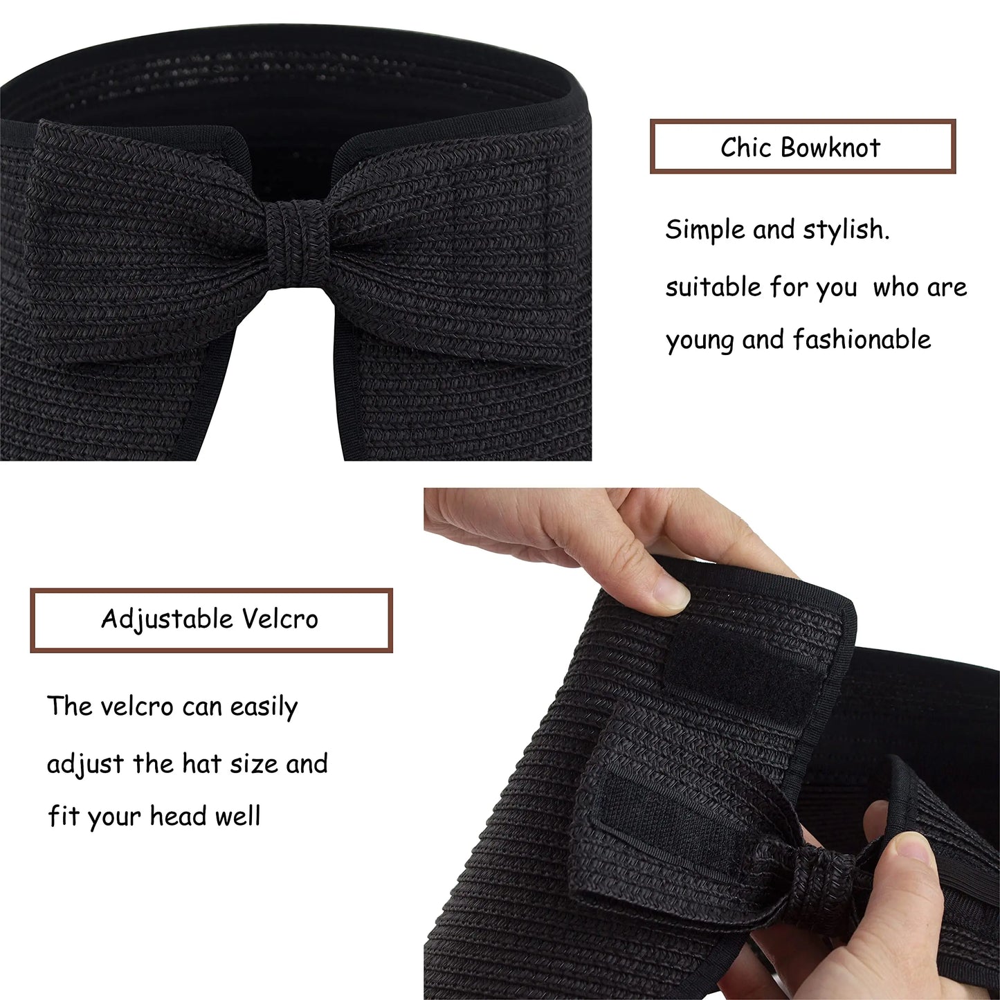 New Women Roll Up Sun Visor Wide Brim Straw Hat Summer Foldable Packable UV Protection Cap for Beach Travel Bonnet