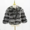 15 Colors S-2XL Luxurious Real Fox Fur Coat Women Cropped Natural Fur Jacket Customizable Real Fox Fur Coat Snow Outerwear Jackets Night Clubwear Prom Evening Party Winter Warm Ladies Luxury Apparel Supplies