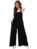 Blue/Black/Khaki Color Women's Casual Maternity Clothing Loose Sleeveless Straps Wide Leg Jumpsuits Pockets for Pregnant Women Overalls for Comfortable Outfits Female Pregnancy Clothing Supplies