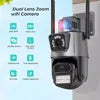 Fortify Your House Top Quality Home Outdoor ICSEE PTZ Motion Detector Camera 3MP  Security CCTV Wireless Dual Lens Wi-Fi Bullet PTZ Camera With 2 Lens Night Vision Recording Camera Home Office Business Security Supplies