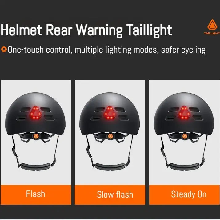 Smart Bike Recording Helmet with LED Light Bluetooth Speaker Turn Signal Cycling Safety Helmet White and Black Color