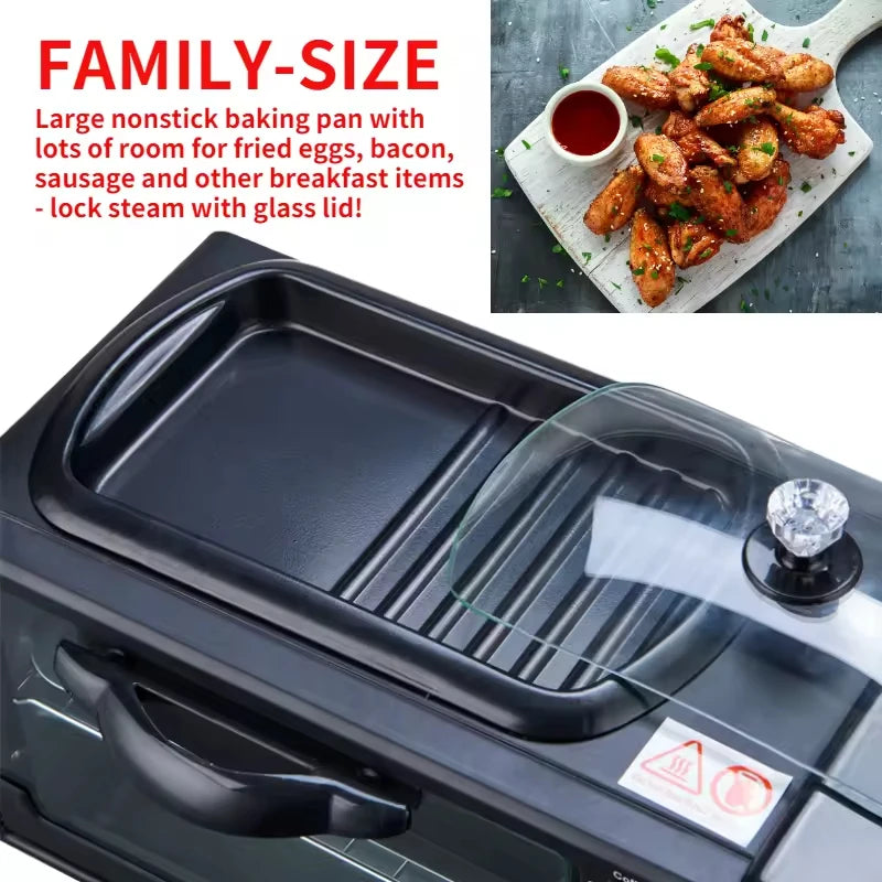 NEW Arrivals  3 in 1 Breakfast Station Oven Office Tea Coffee Maker Household Home Multifunctional Breakfast Machine No Plug Required Automatic for Home Camping Hotels Bars Household Appliances