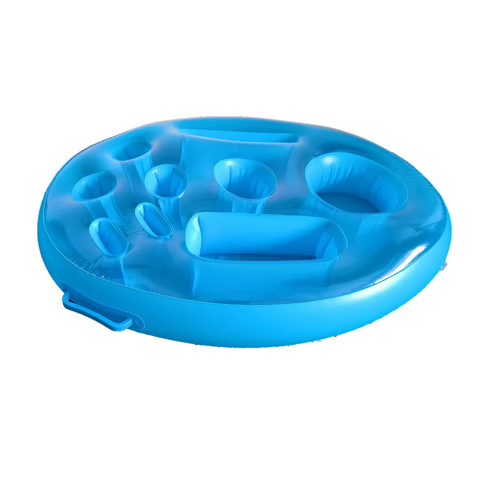 NEW 7 Colors Inflatable Durable Floating Pool Eight-Holes Tray Cup Holder 70x50cm Fits Phones PVC Outdoor Water Pool Beach Party -Cooled Beverage Swim Party Drinkware Accessories