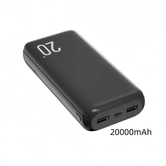 White/Black Color  20000mAh Power Bank Fast Charging 5V2A Dual USB-A Type-C Input Battery for Heated Vest Cooling Workwear Mobile Phones Accessories  Electronic Supplies