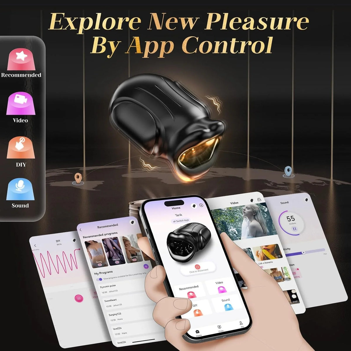 10 Lifelike Mouth Vibrations Jet Strong Male Masturbator  APP Control  Mouth Stroker Trainer Adult Toys for Prolong Endurance, Pocket Pussy Men's Sex Toys Adults Sex Store Supplies