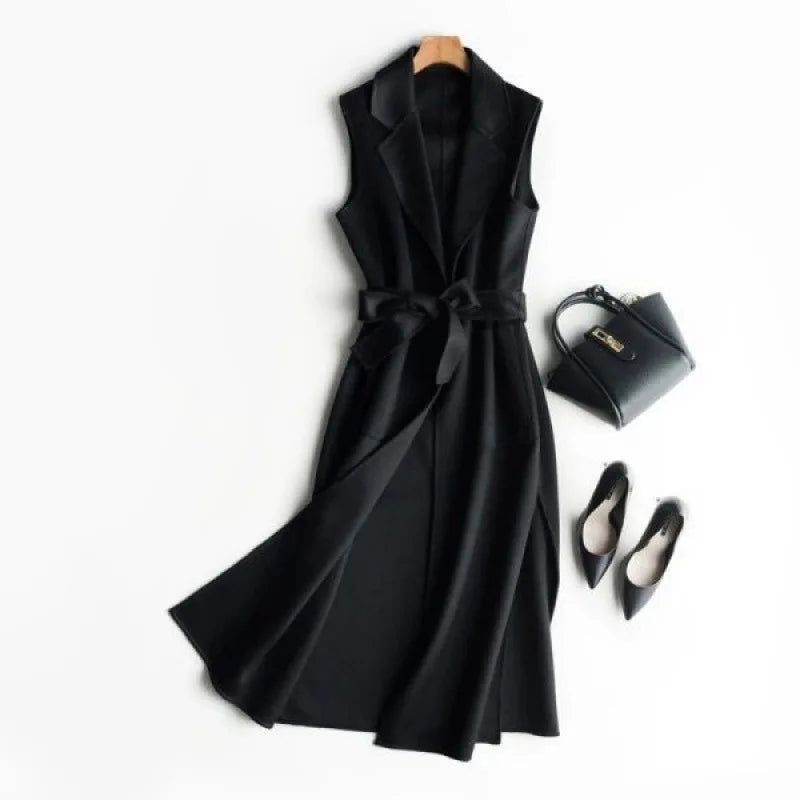 4 Colors S-3XL Very Thin Style Mid-Length Sleeveless Polo Neck Vest Women's Waist-Defining Casual Plus Size  Fashion  Casual Apparel Accessories