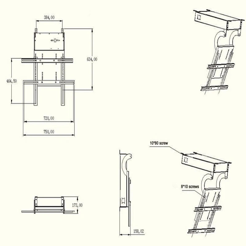 32-70inch Electric Motorized Tv Inside Rotating Mount Hidden Ceiling Remote Lcd Flip Inward Lift Hanger Genuine Turner Seat