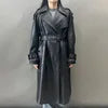 Boutique Gala HOT SALE Dark Brown/White/Black Color Winter Luxury Long Women Genuine Sheep Leather Jacket Women Trench Coat Office Lady Business Evening Party Outerwear Coats Ladies Luxury Apparel Supplies