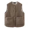 8 Colors New Autumn Winter Warm Two Sided Fleece Vest Jacket Home Wear Pullover Blouses Clothes New Fashion Round Neck Clip Wool Vest Women Clothing Supplies