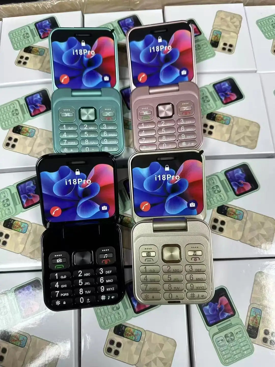 I18 PRO 2G GSM Dual SIM Card Speed Dial Video Player FM Small Foldable Cellphone Mini  I18 Pro Flip Mobile Phone for Kids and Elderly Mobile Phones