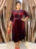 4 Colors L-3XL Plus Size African Ladies Luxury Velvet Wedding Guest Evening Prom Party Dresses New Dubai Evening Gown Dashiki Ankara Turkey Velvet Outfits Formal Gown African Women Luxury Apparel Supplies