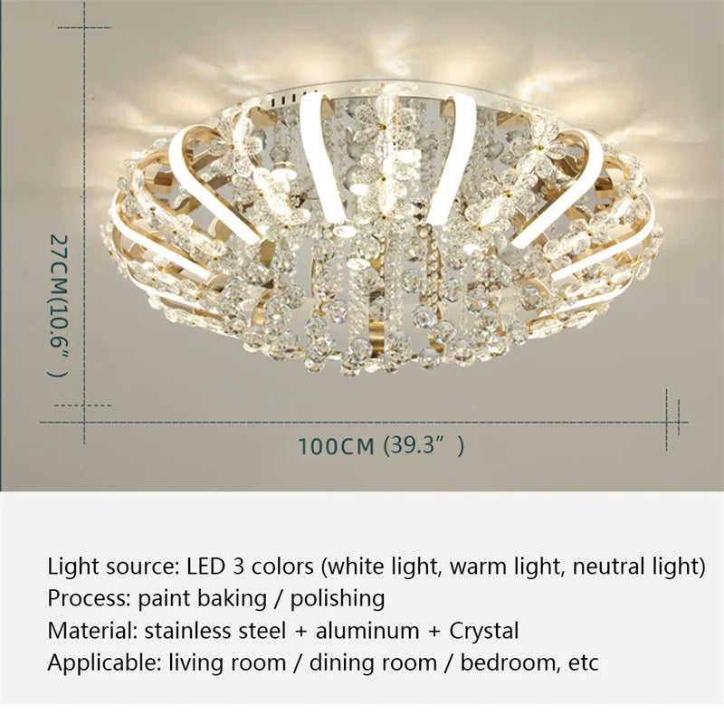 NEW Home Villa Luxury Ceiling Chandelier Creative Lights Ceiling Contemporary Gold  Crystal Lamp Fixtures LED for Home Living Bed Room
