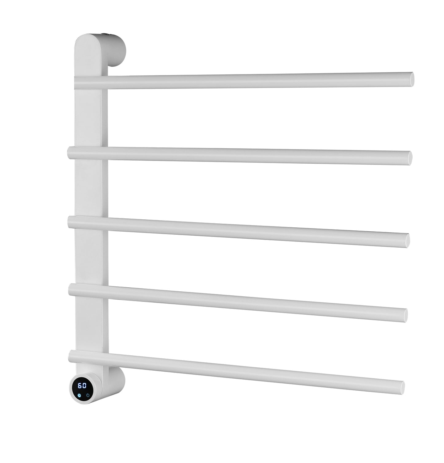 Hot Sale 5 Colors Round Tube Electric Towel Rack With LCD Screen Hide-Installed Smart Temperature Controller for Bathroom Home Hotels Clothes Dryer Heating Rack 3Y Warranty (After Sale Service: Online Technical Support)