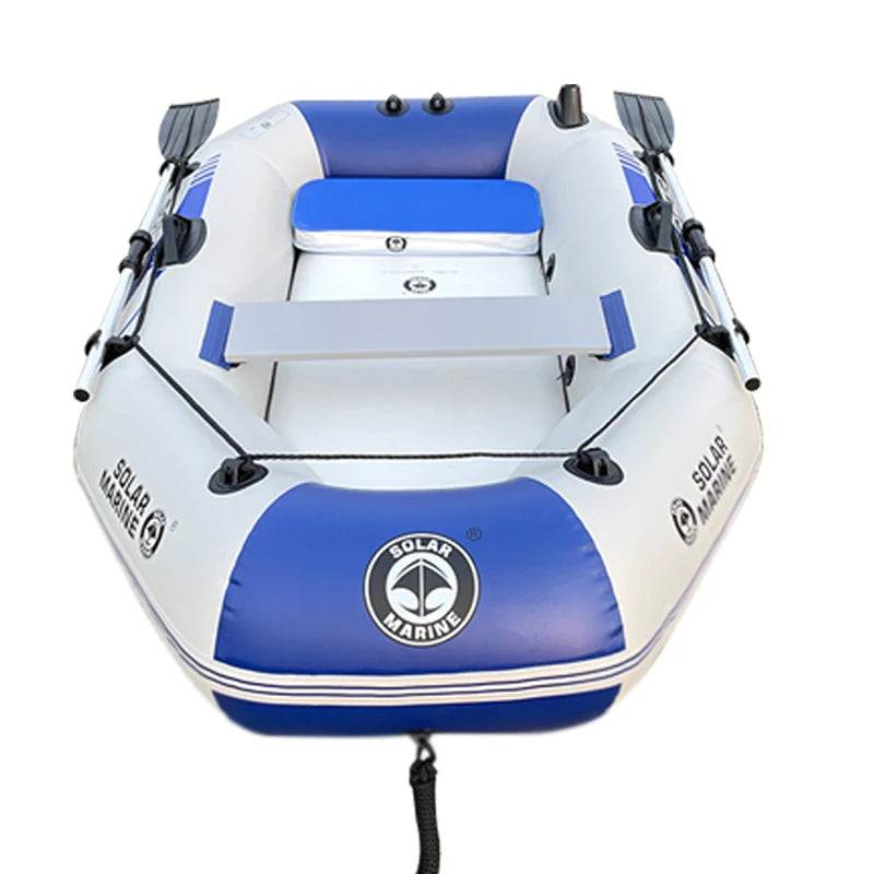 4 Colors Solar Marine 2 Person PVC Fishing Boat 2M Inflatable Kayak Wear-Resistant Canoe Waterplay Craft with Free Accessories Air Pump Paddles etc