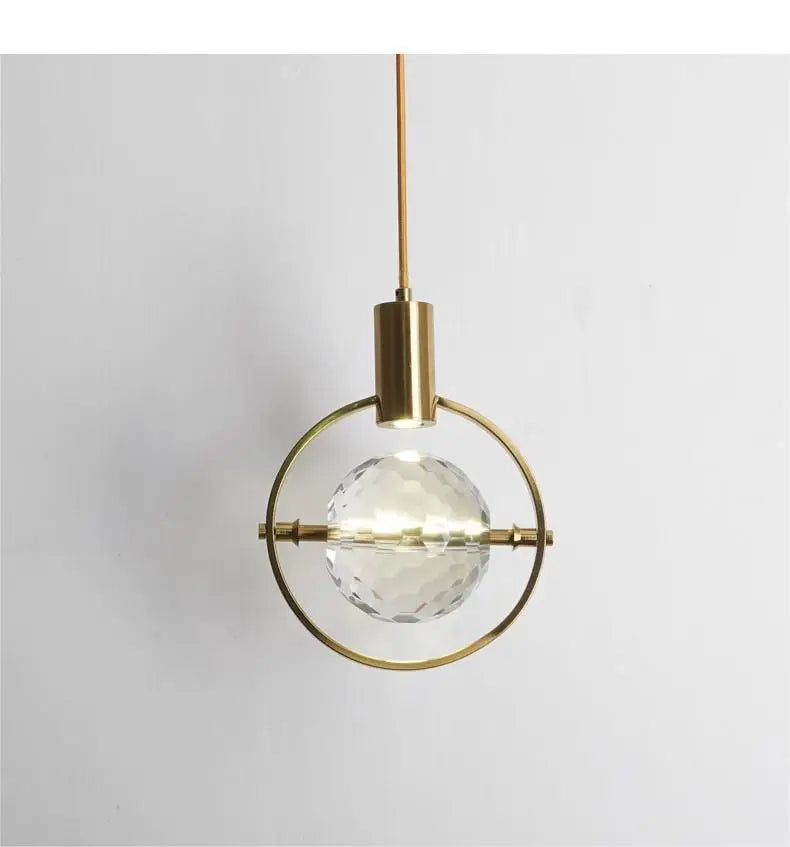 NEW Nordic Lamp Luxury Creative Personality Sitting Room Bedroom Restaurant Background Wall Small K9 Crystal Ball Chandelier Pendant Lights Home Lighting Supplies