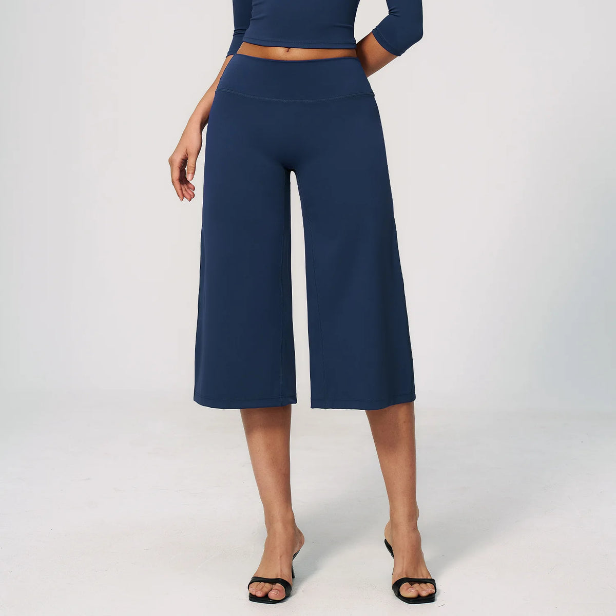 5 Colors S-XL Women's High Waisted Capri Pants Wide Leg Yoga Trousers Quick Dry Cropped Leggings Summer Athleisure Outdoor Running Gym Fitness Activewear Female Sports Apparel Accessories