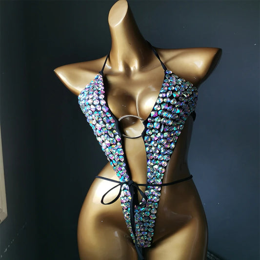 NEW Arrivals Women Female Luxurious Rhinestones Diamonds Bikini Sexy Ladies Swimwear Bathing Suit Bling Stones Luxury  Beachwear