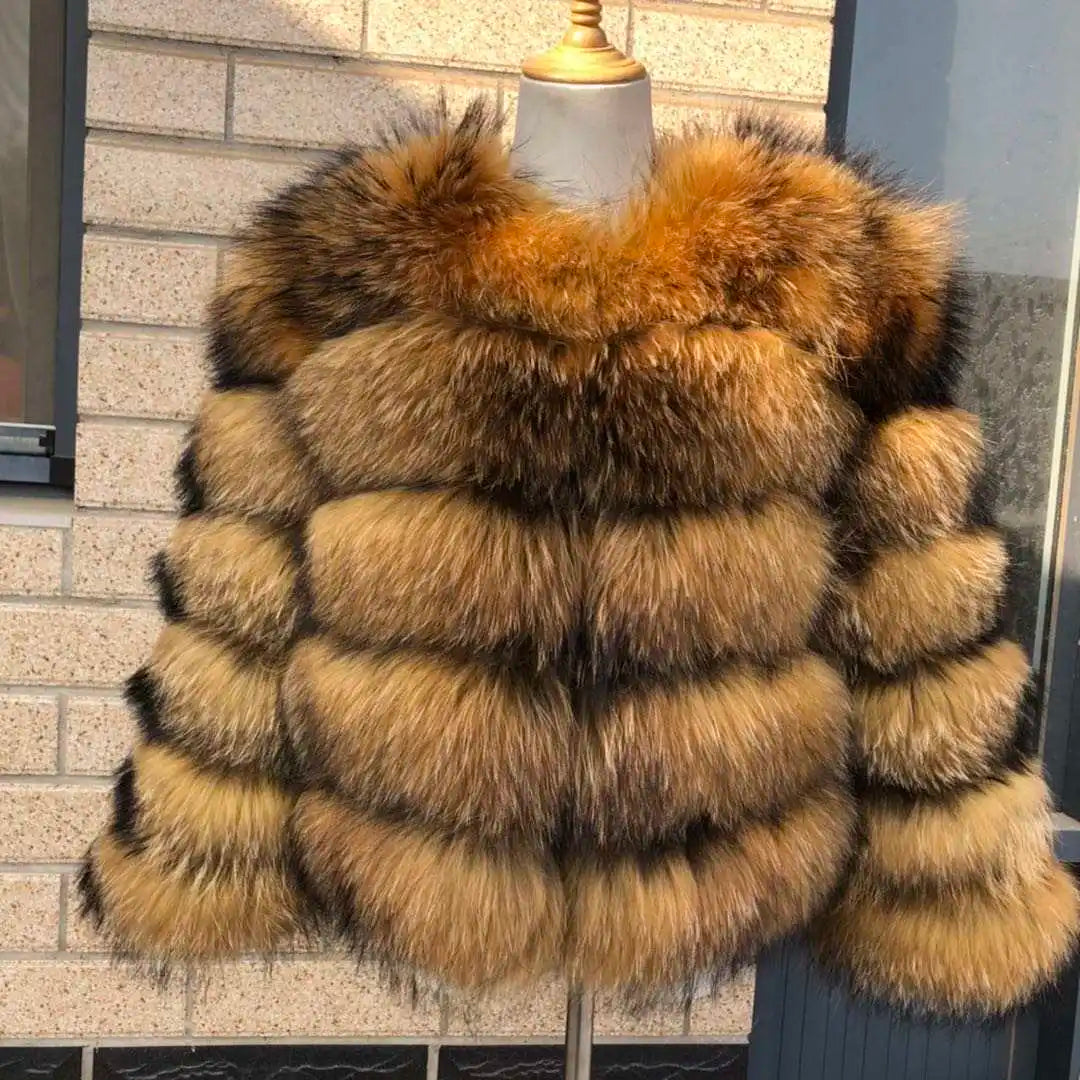 15 Colors S-2XL Luxurious Real Fox Fur Coat Women Cropped Natural Fur Jacket Customizable Real Fox Fur Coat Snow Outerwear Jackets Night Clubwear Prom Evening Party Winter Warm Ladies Luxury Apparel Supplies