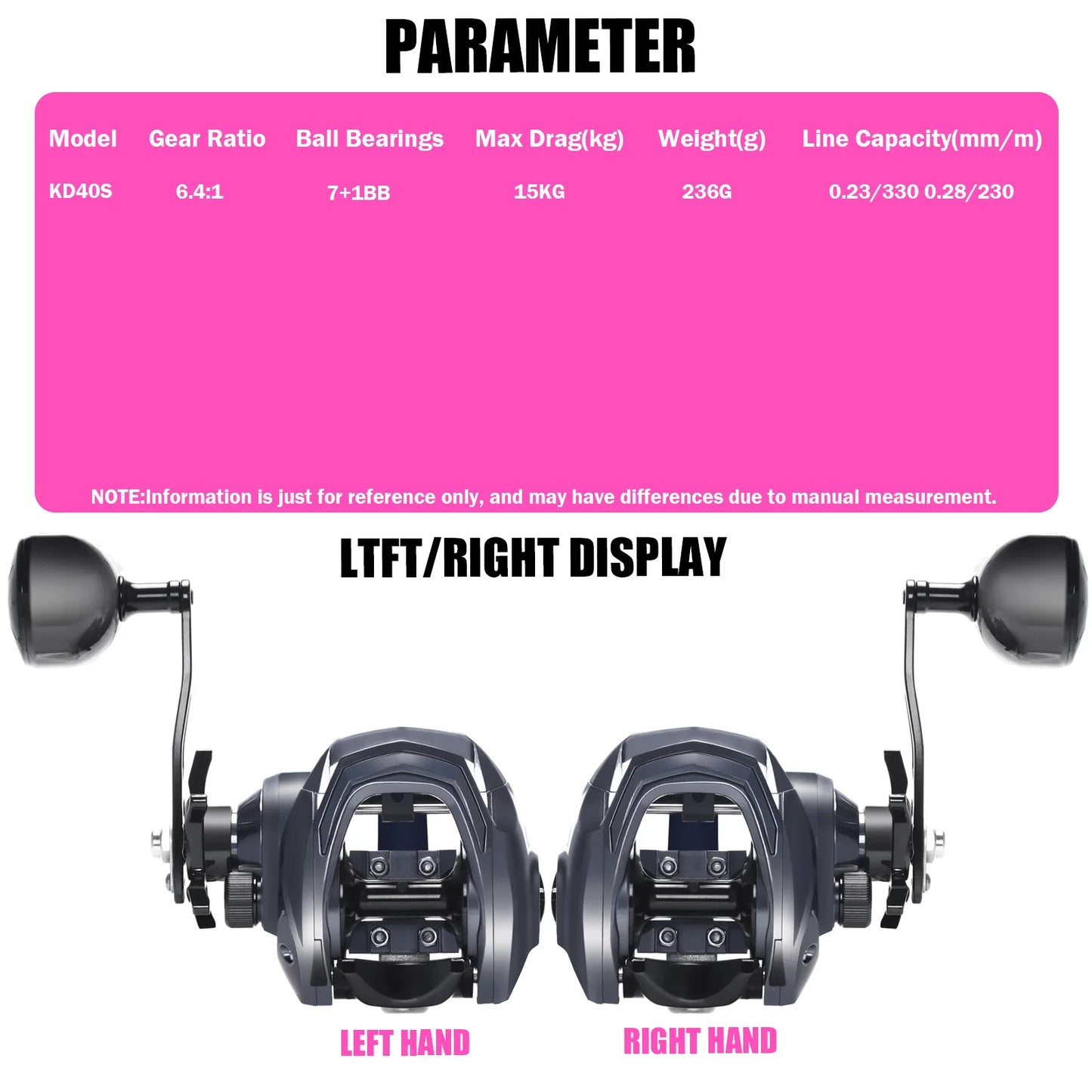 New Water Drop Wheel Baitcasting Reels 6.4:1 Gear Ratio Stainless Steel 236g Right Left Hand Use Blackout Special Thunder Fishing Accessories