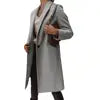 8 Colors S-3XL Women's Autumn Winter Fashion Top Quality Solid Coat Polo Mid Long Button Woolen Coat Single Button Pocket Trench Coat Outerwear Warm Windproof Jackets Ladies Winter Clothing Supplies.