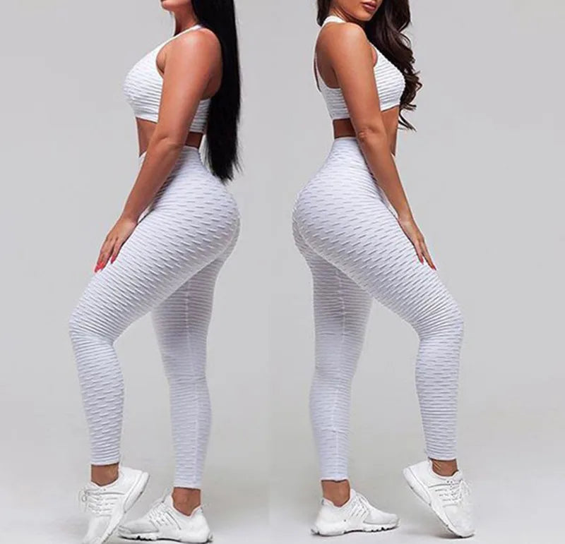 2 PCS Set 5 Colors High Waist Squat Proof Leggings Active Wear Sport Bra and Gym Pants Private Label Fitness Yoga Set Workout Sets for Women